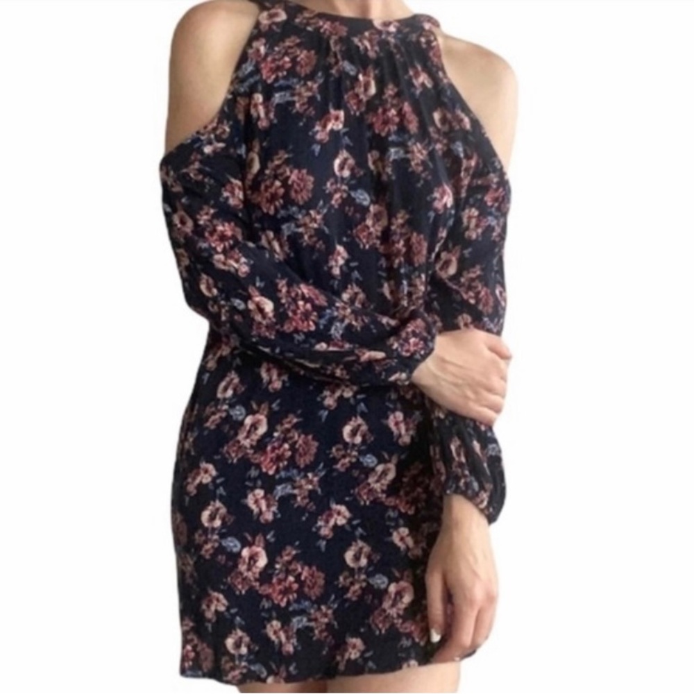 Band of Gypsies Cold Shoulder Floral Minidress with Pockets size XS